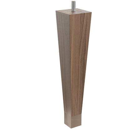 Designs Of Distinction 9" Square Tapered Leg W/ bolt and 1" Warm Bronze Ferrule - Walnut W/ Semi-Gloss Clear Coat Finish 01241009WLWB8
